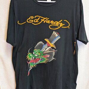 Vintage Ed Hardy men's tee top, design by Christian Audigier